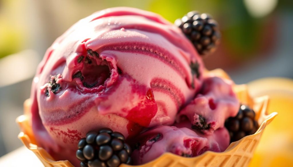 blackberry ice cream, lemon ginger swirl, summer berry ice cream