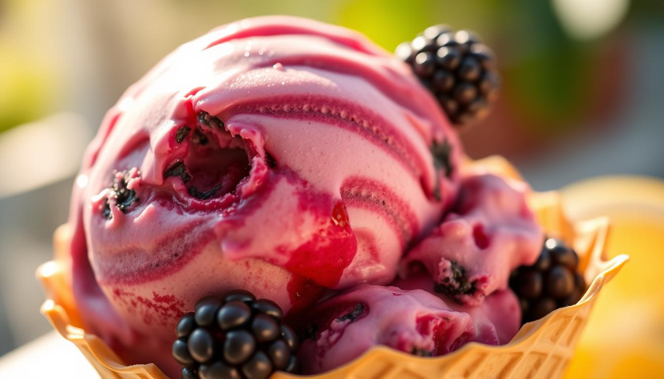 blackberry ice cream, lemon ginger swirl, summer berry ice cream
